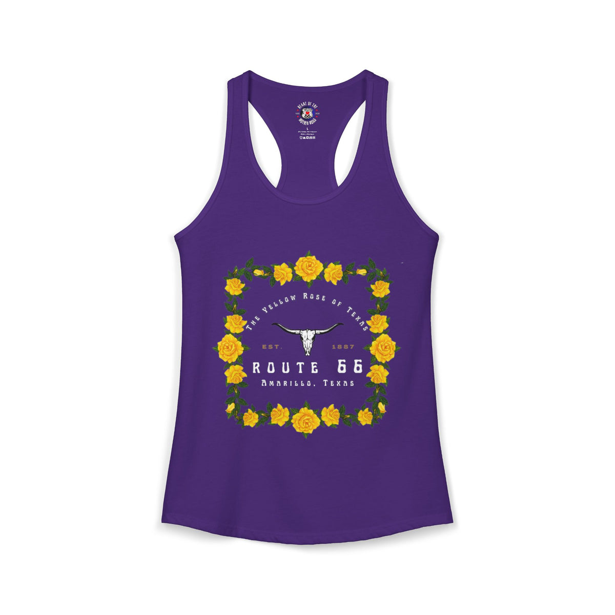 Yellow Rose of Texas Route 66 Women's Racerback Tank