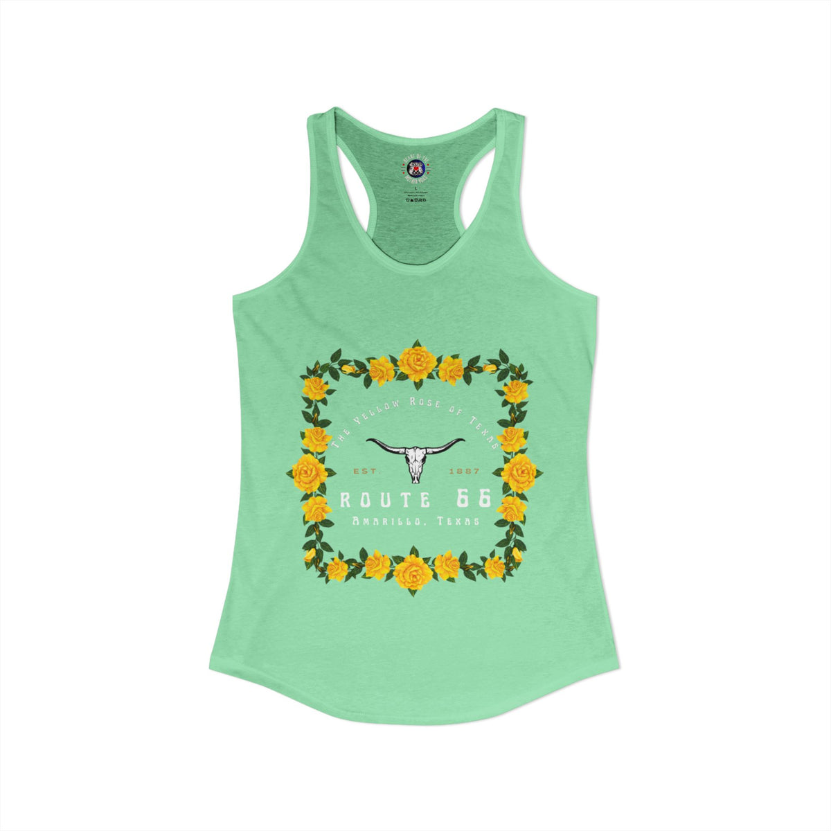Yellow Rose of Texas Route 66 Women's Racerback Tank