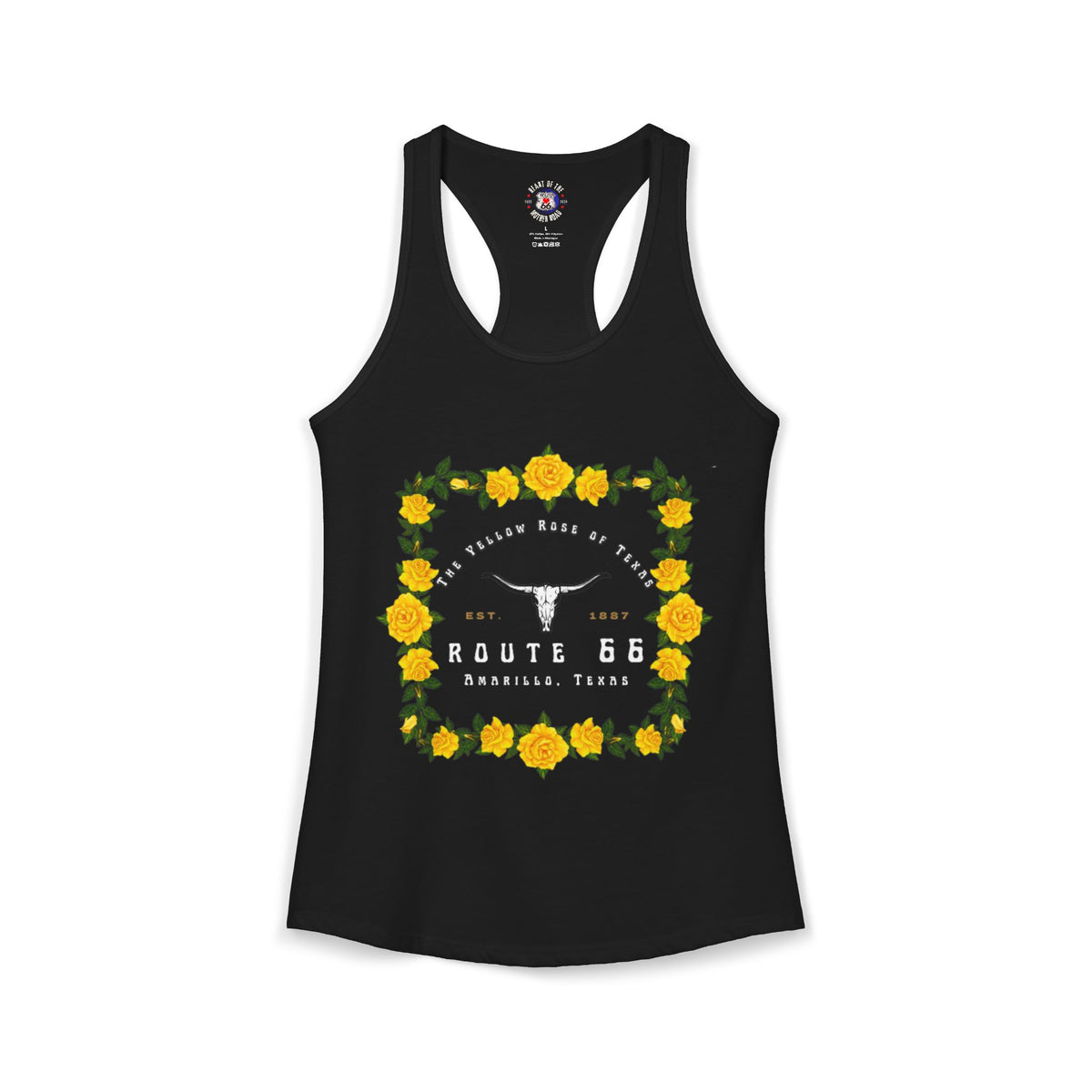 Yellow Rose of Texas Route 66 Women's Racerback Tank