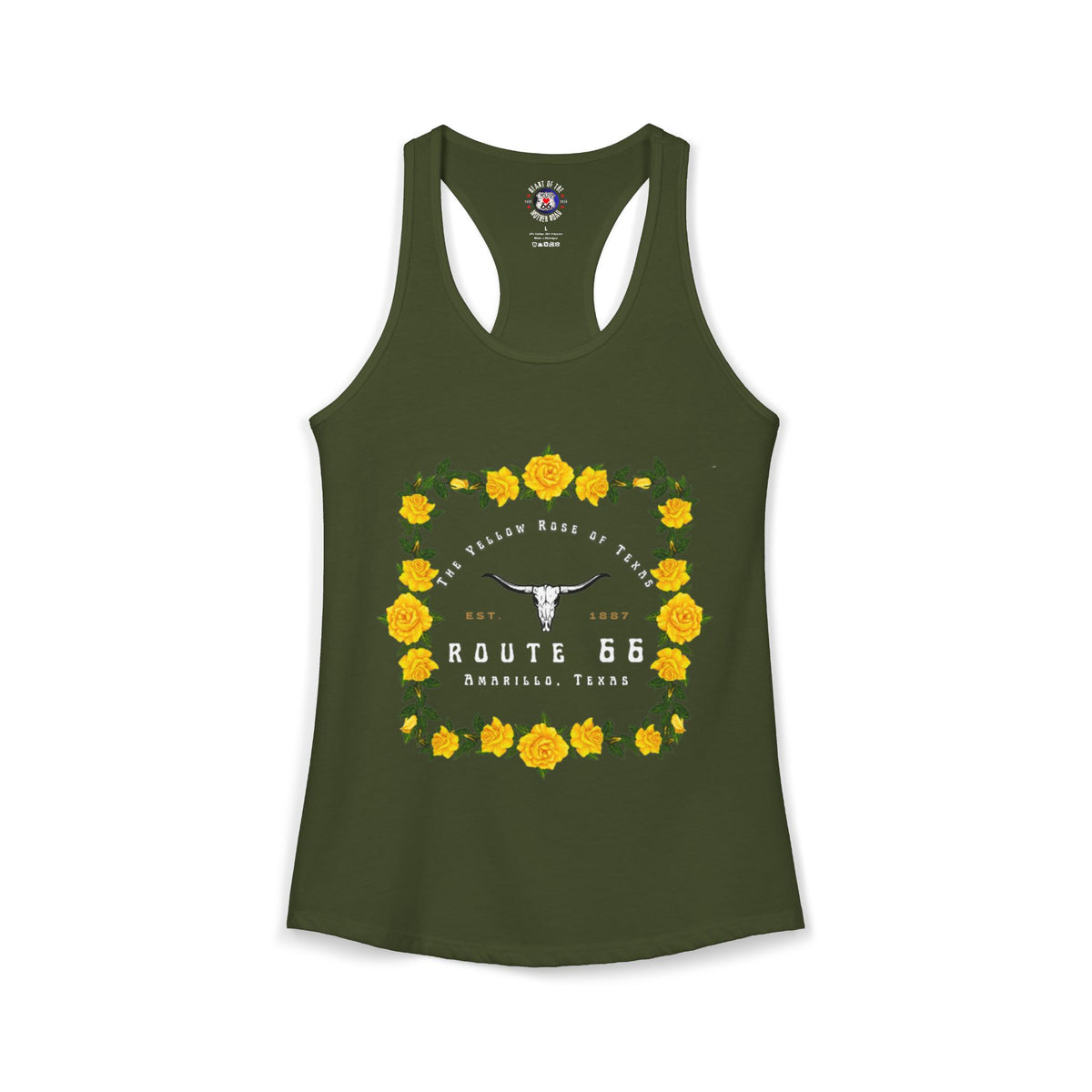 Yellow Rose of Texas Route 66 Women's Racerback Tank