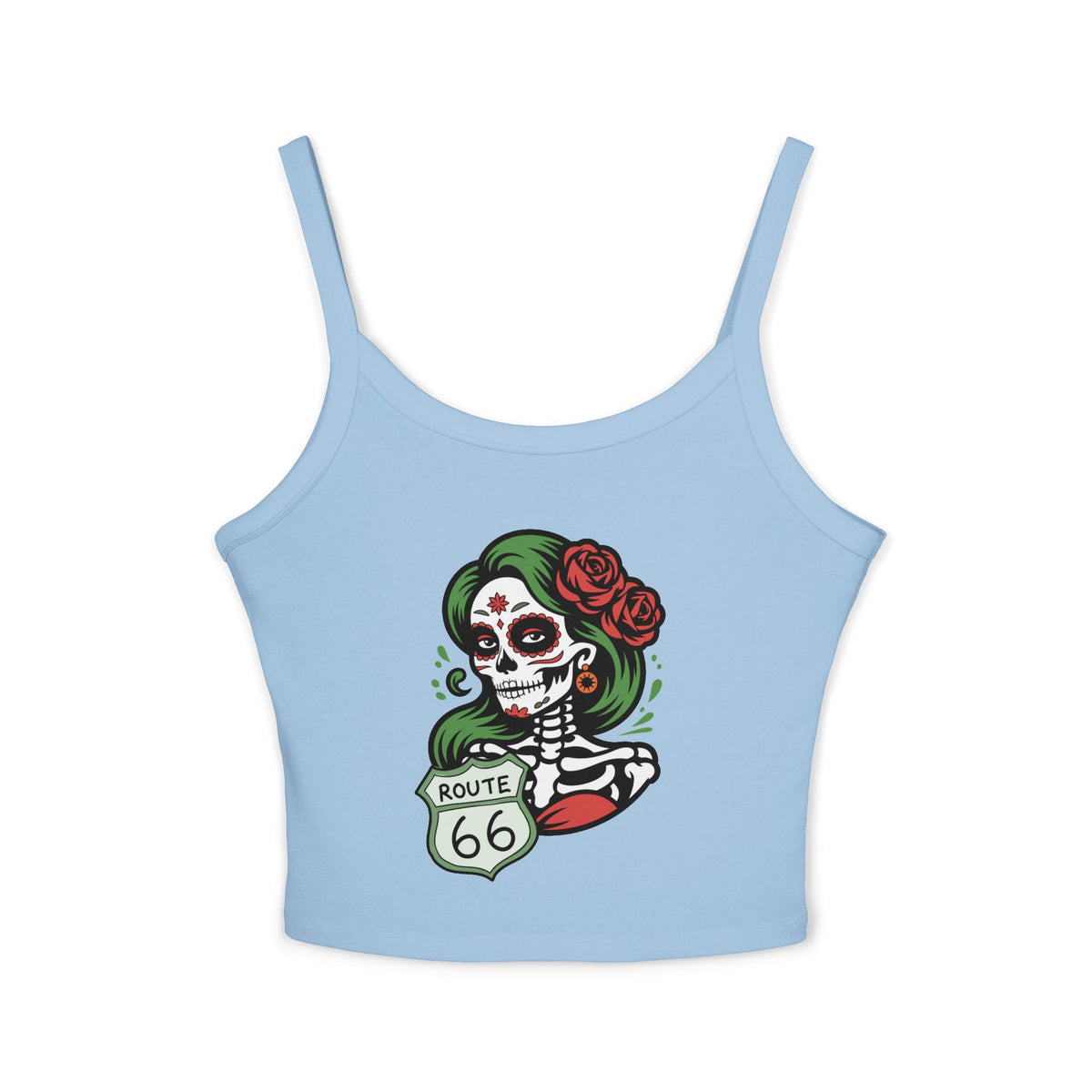 Día de los Muertos Route 66 Tank: Women's Spaghetti Strap