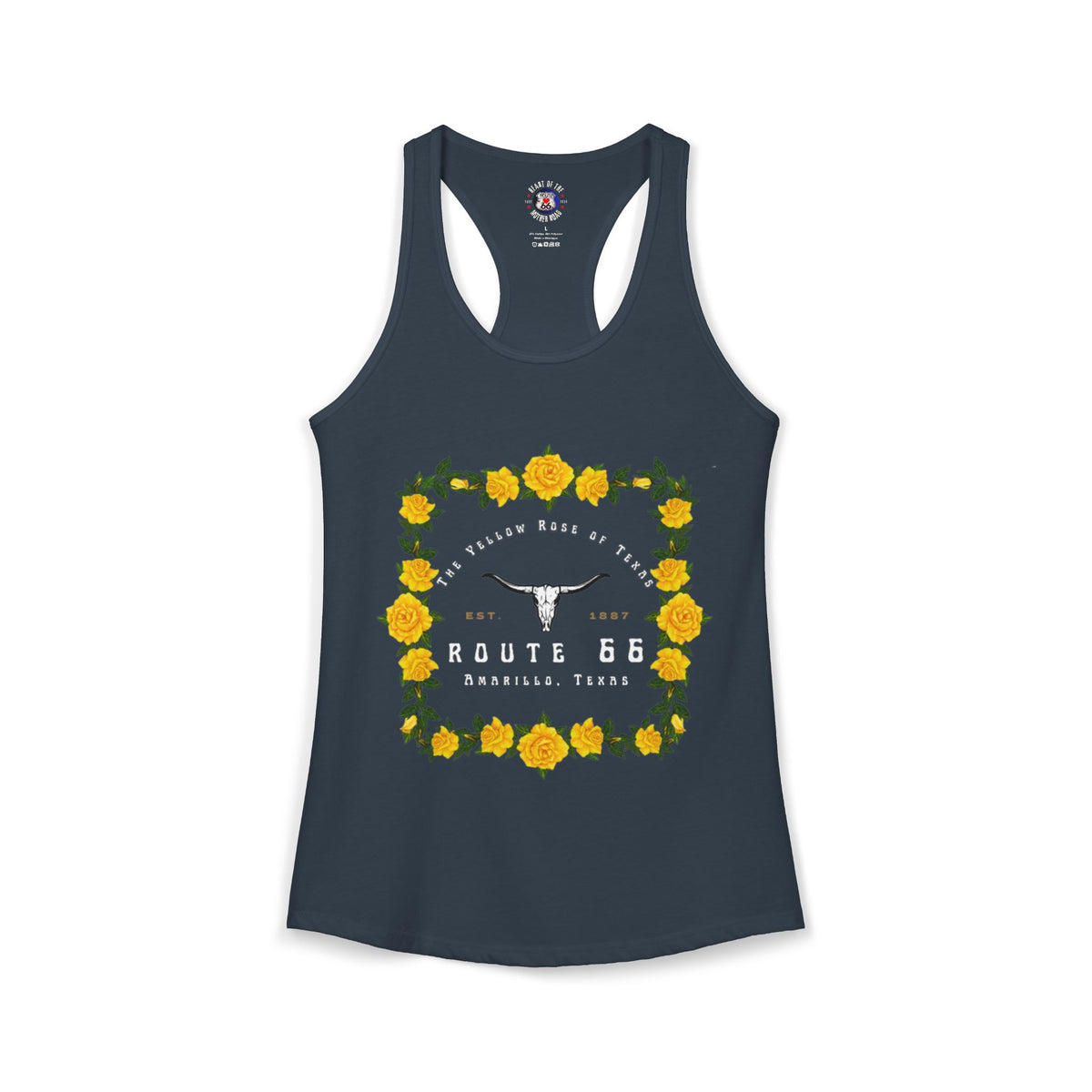 Yellow Rose of Texas Route 66 Women's Racerback Tank