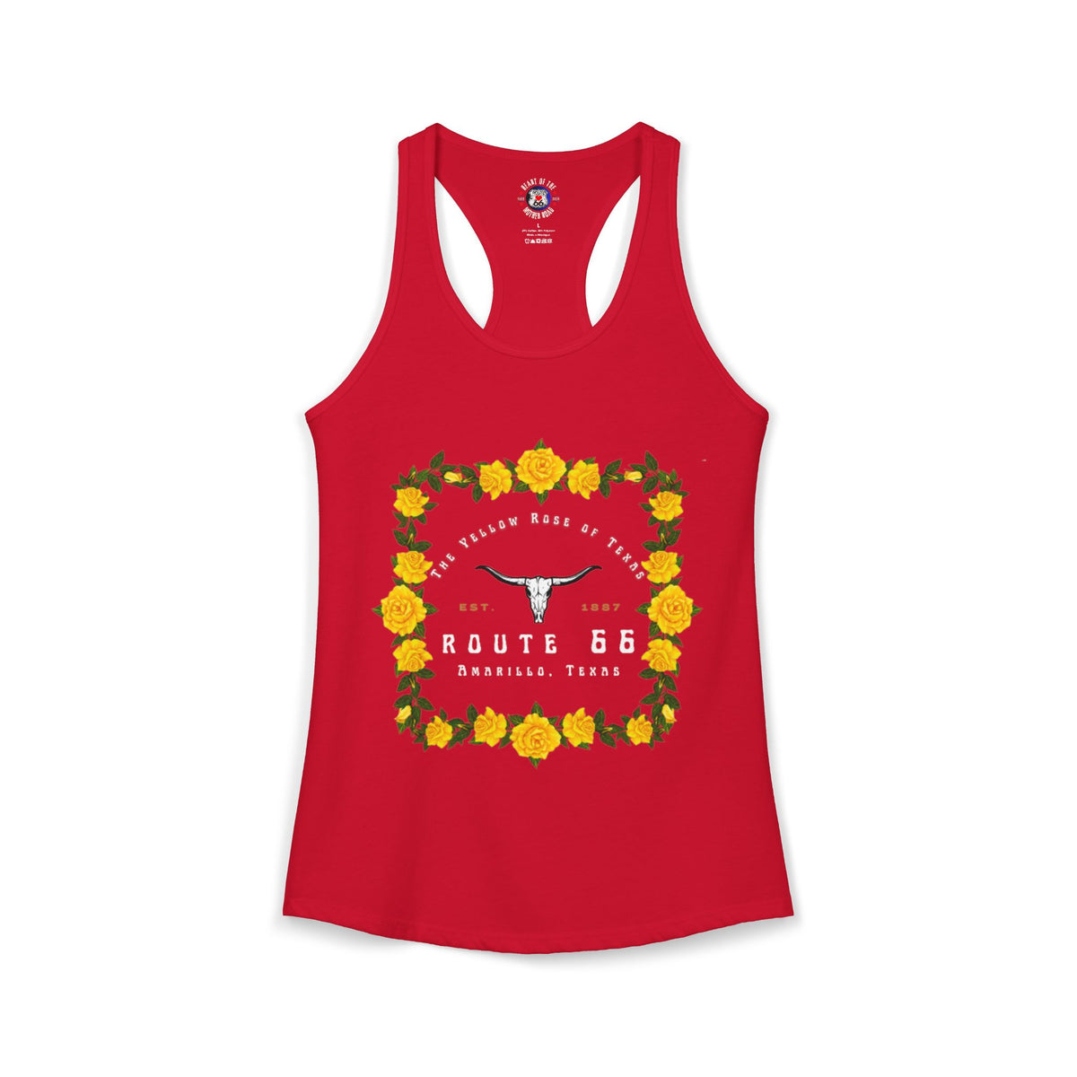 Yellow Rose of Texas Route 66 Women's Racerback Tank