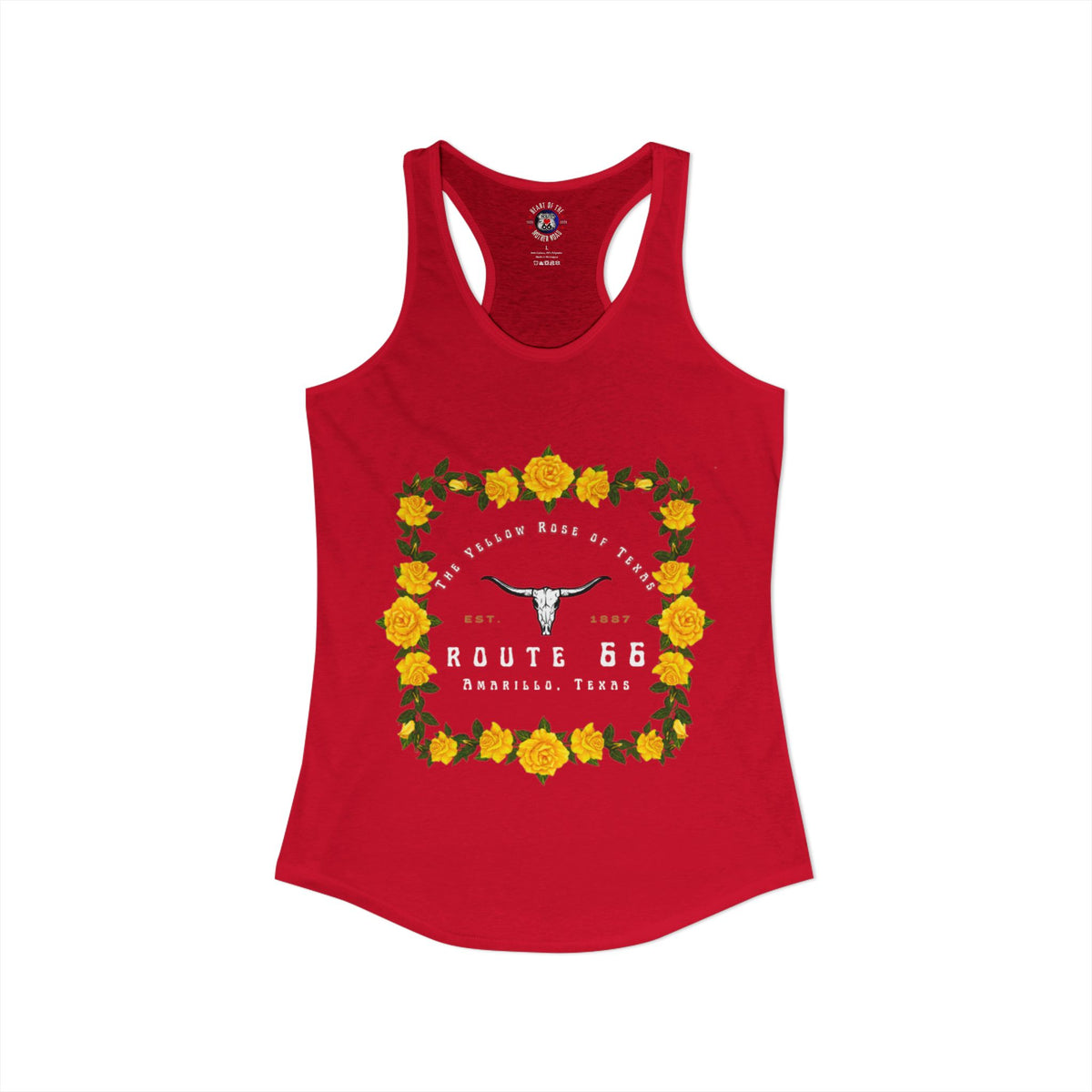 Yellow Rose of Texas Route 66 Women's Racerback Tank