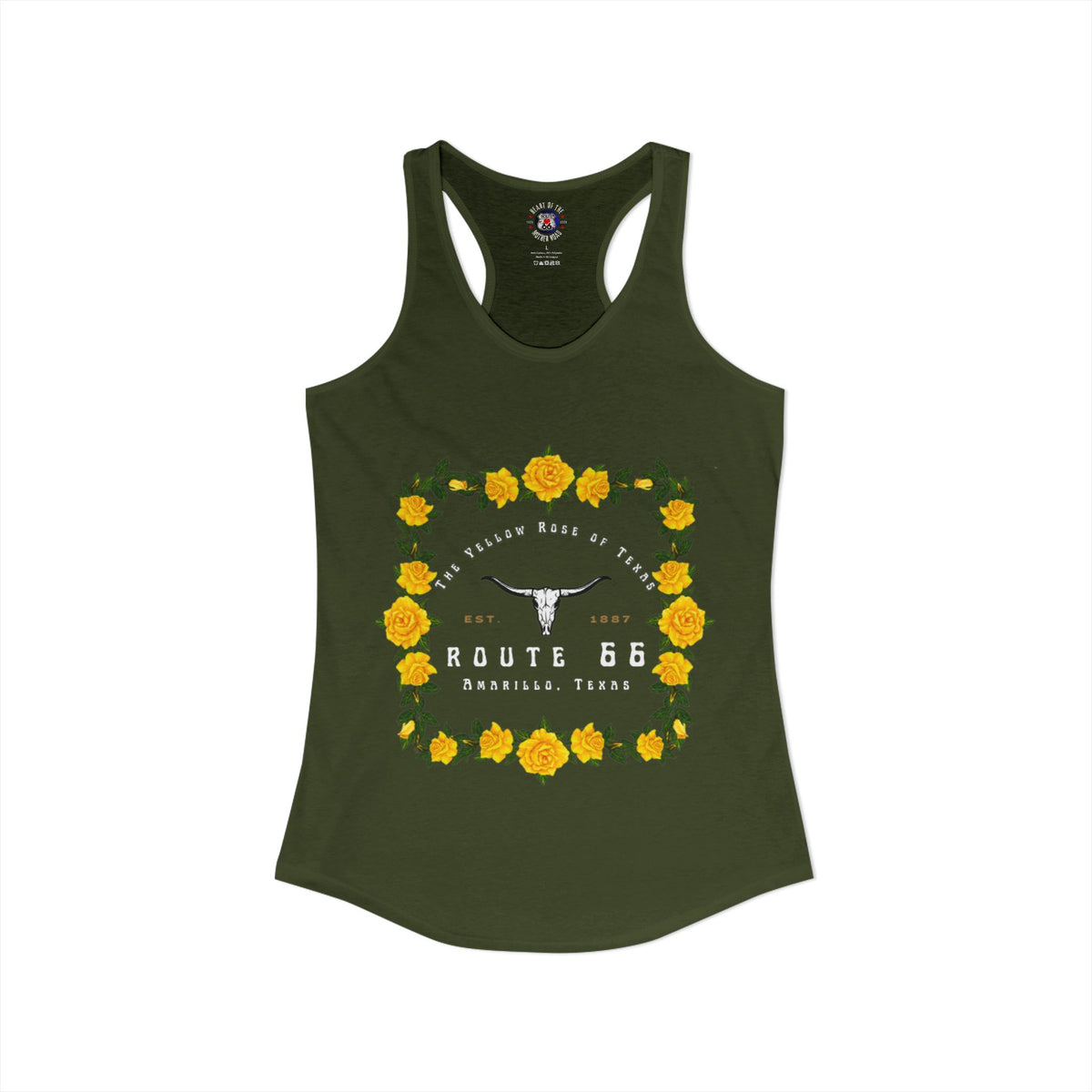 Yellow Rose of Texas Route 66 Women's Racerback Tank