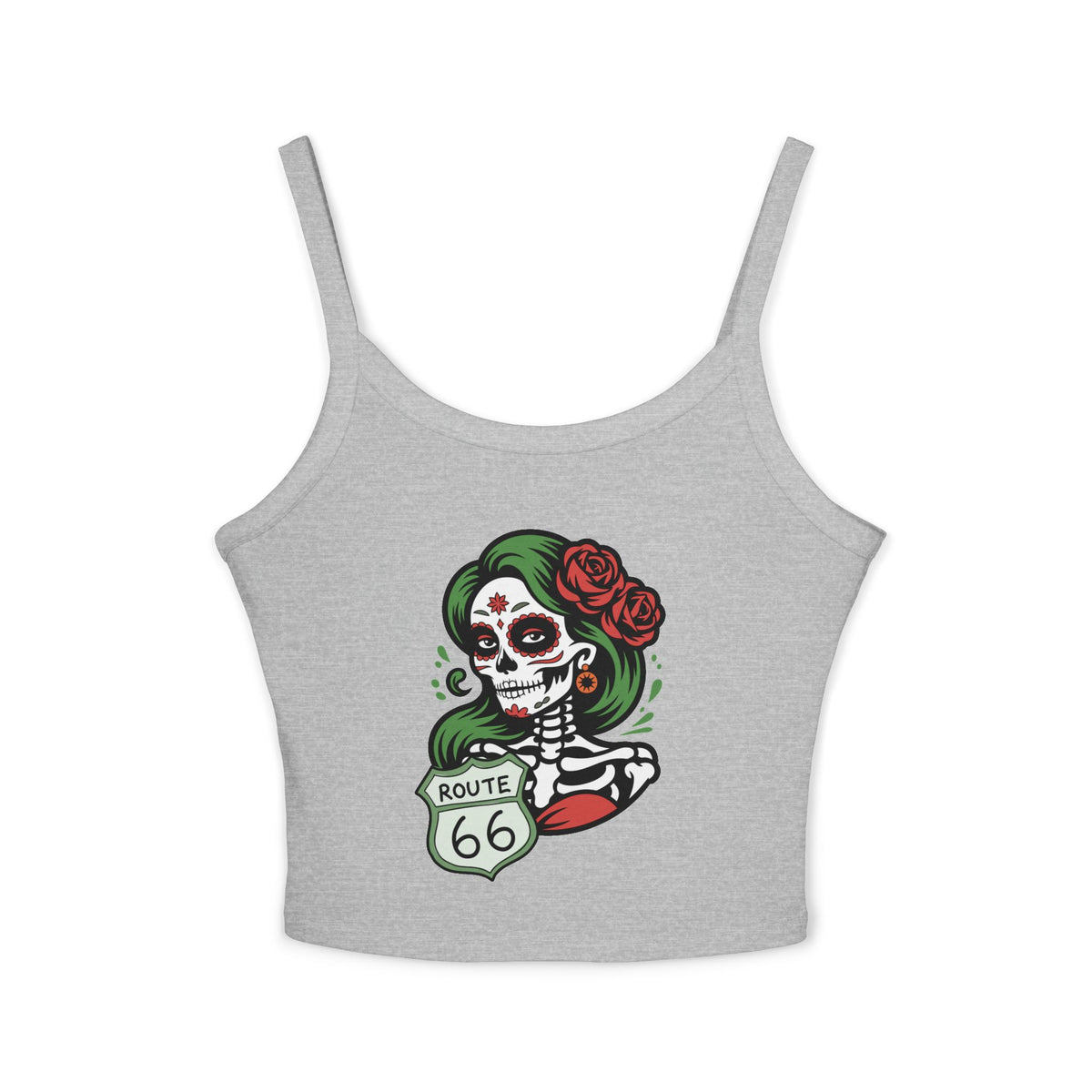 Día de los Muertos Route 66 Tank: Women's Spaghetti Strap
