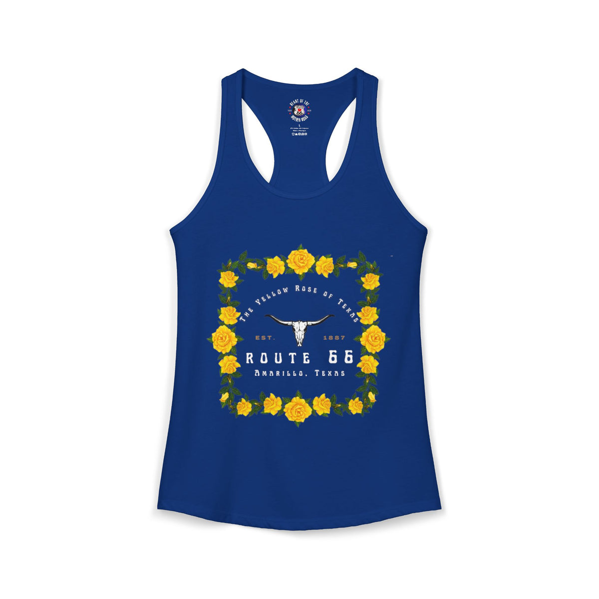 Yellow Rose of Texas Route 66 Women's Racerback Tank