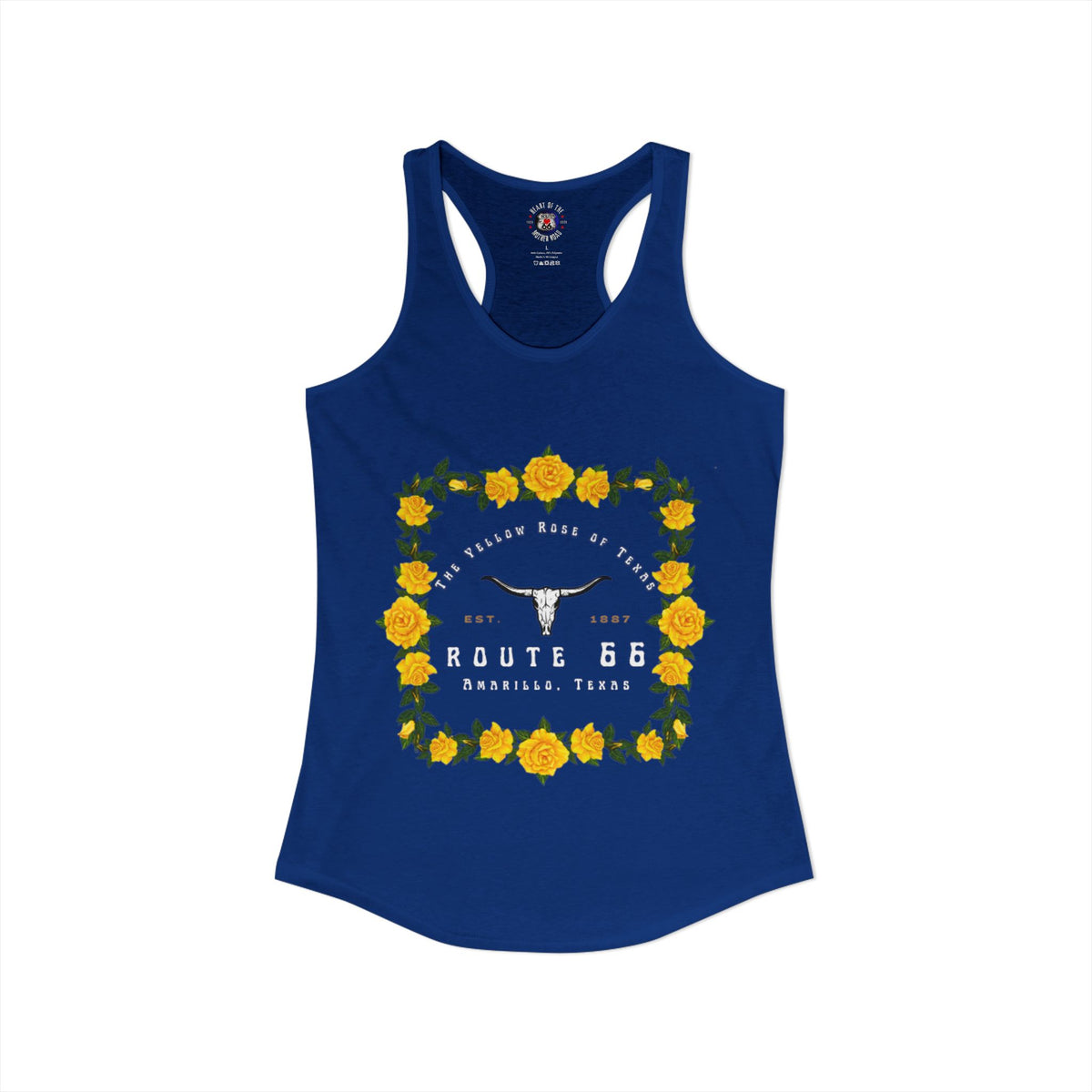 Yellow Rose of Texas Route 66 Women's Racerback Tank