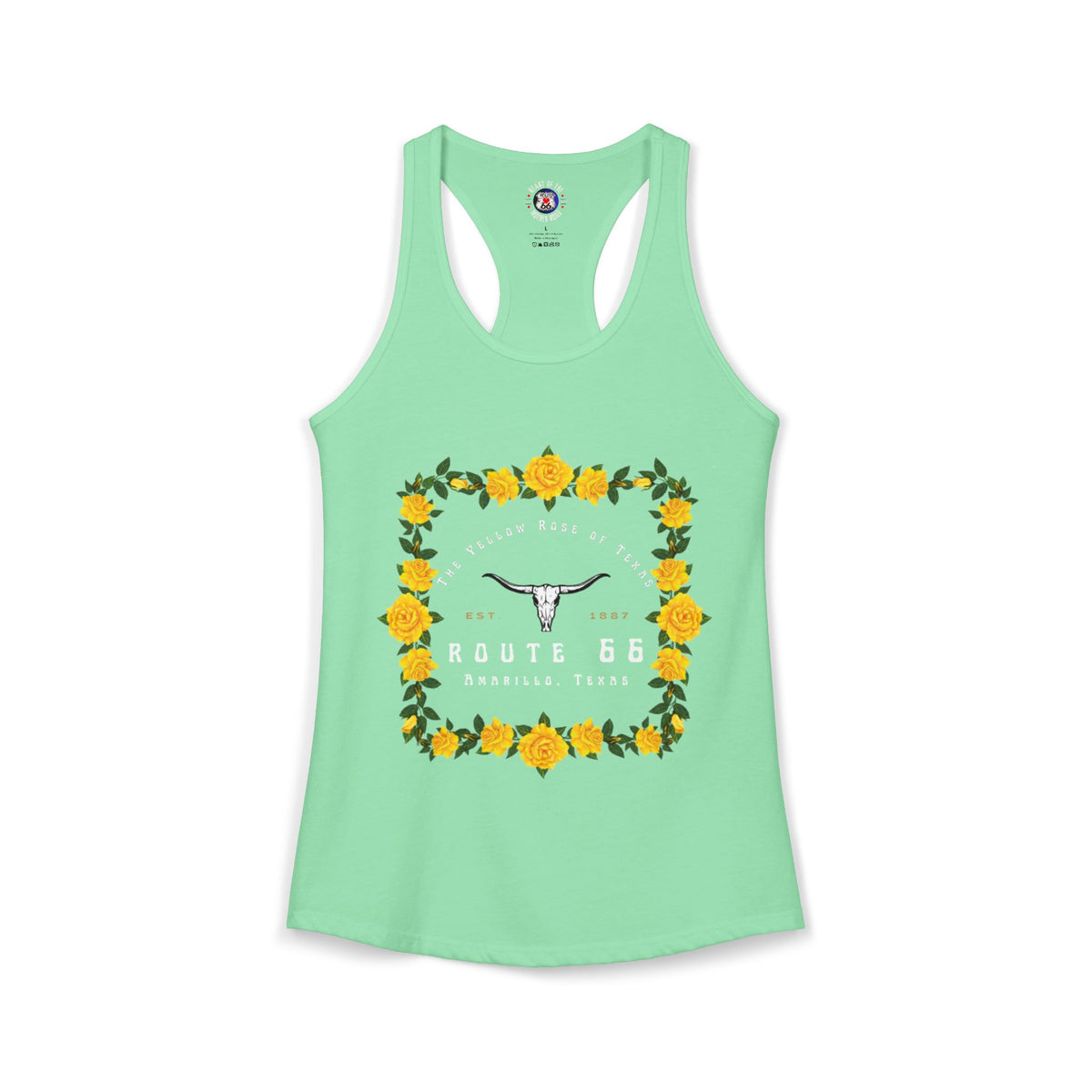 Yellow Rose of Texas Route 66 Women's Racerback Tank