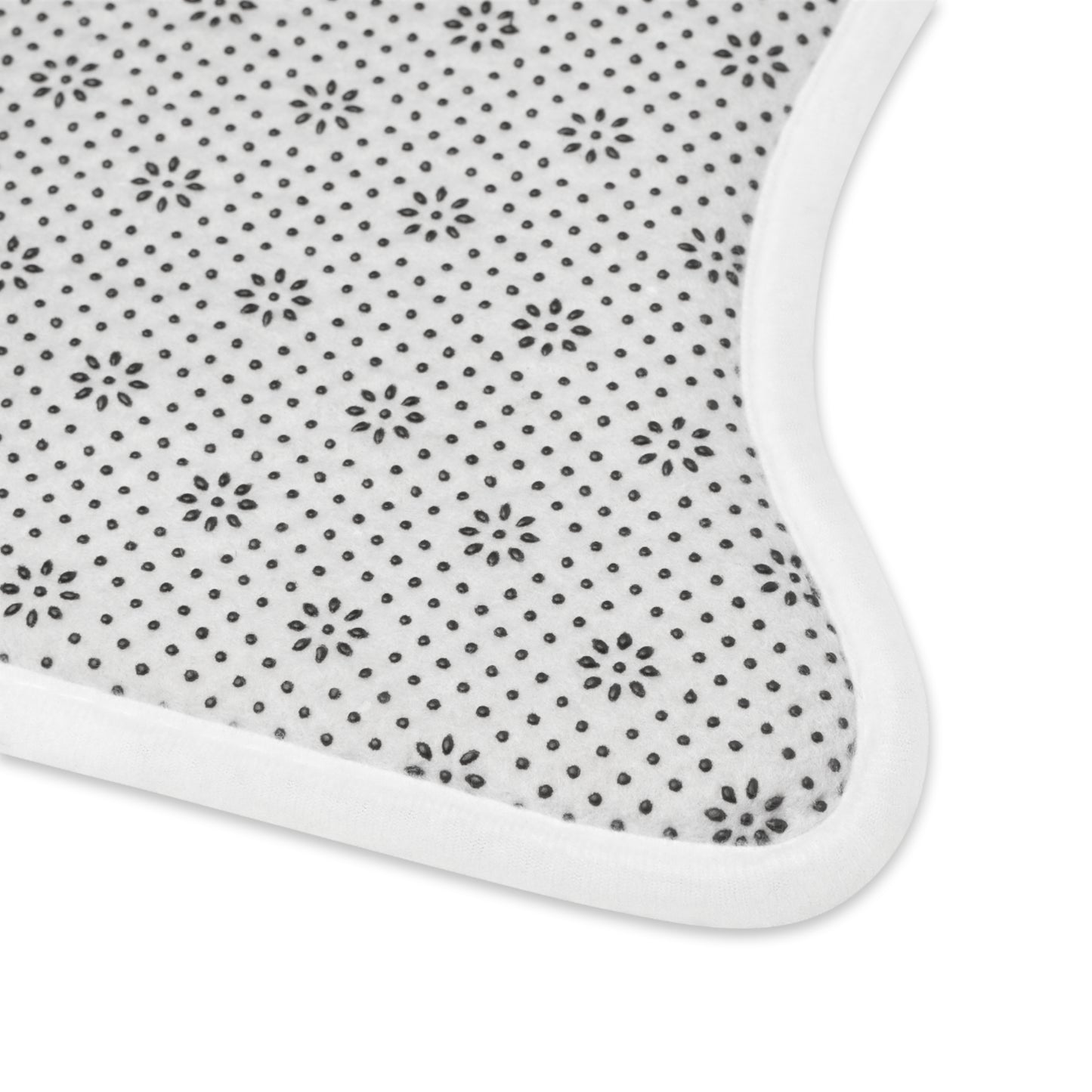 Anti-slip backing detail of Route 66 pet feeding mat, both durable and stylish.