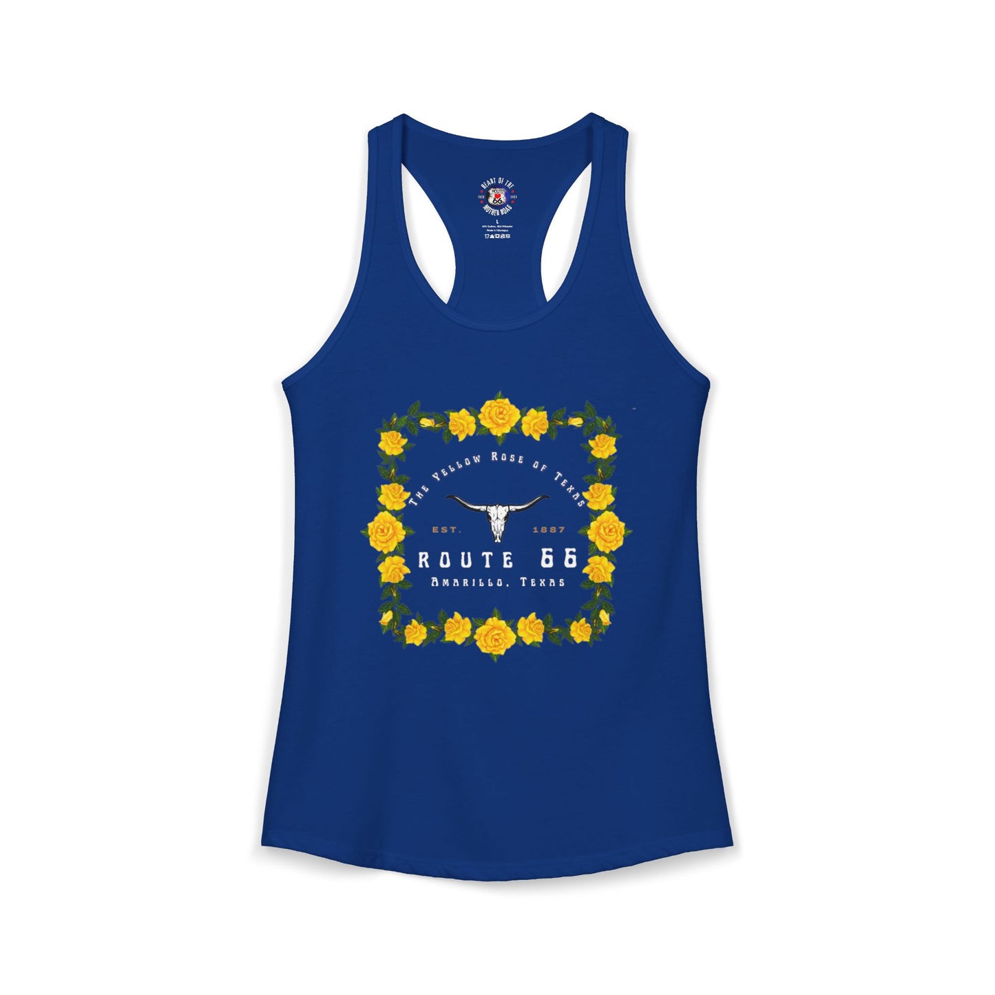 Yellow Rose of Texas Route 66 Women's Racerback Tank