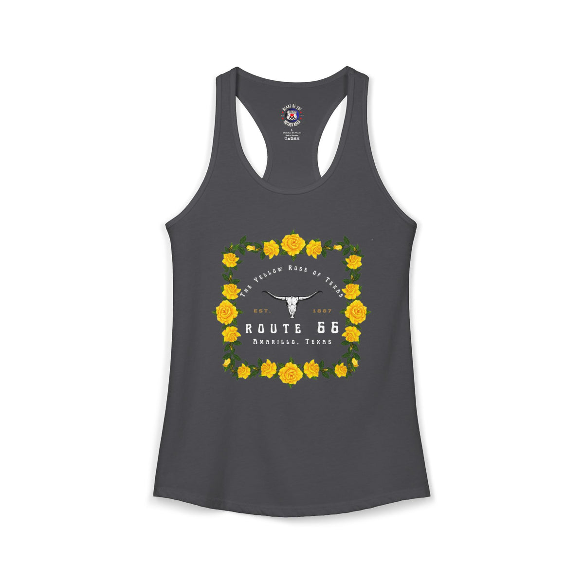 Yellow Rose of Texas Route 66 Women's Racerback Tank