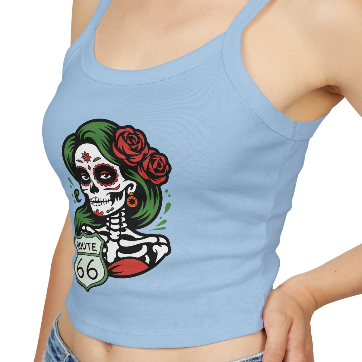 Día de los Muertos Route 66 Tank: Women's Spaghetti Strap