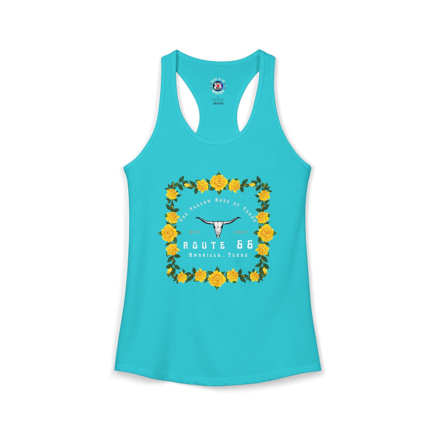 Yellow Rose of Texas Route 66 Women's Racerback Tank