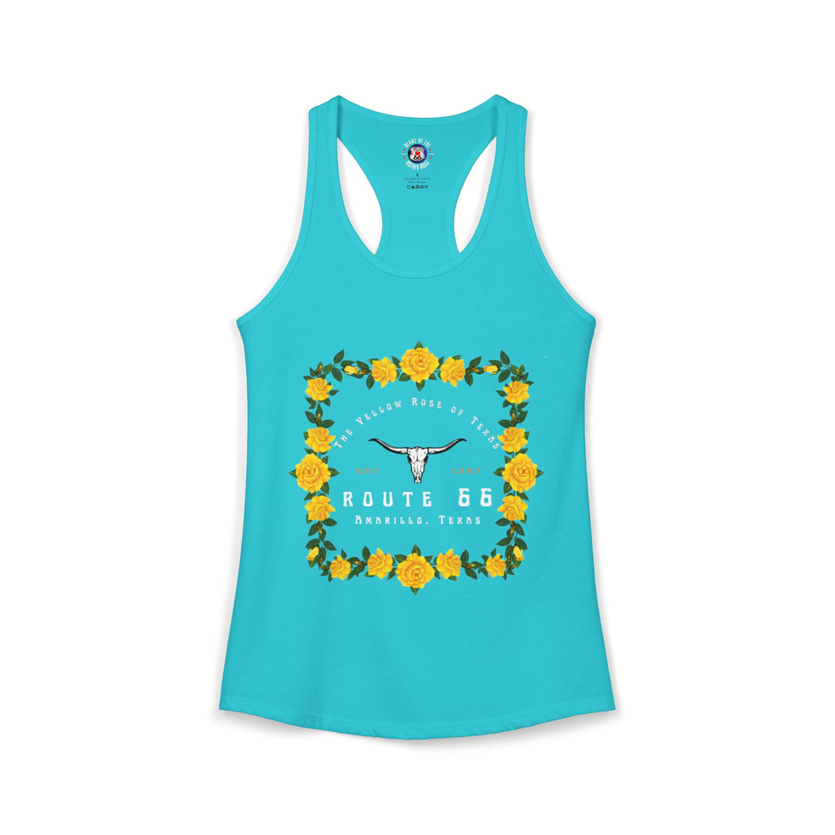 Yellow Rose of Texas Route 66 Women's Racerback Tank