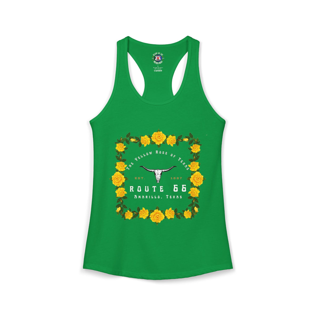 Yellow Rose of Texas Route 66 Women's Racerback Tank
