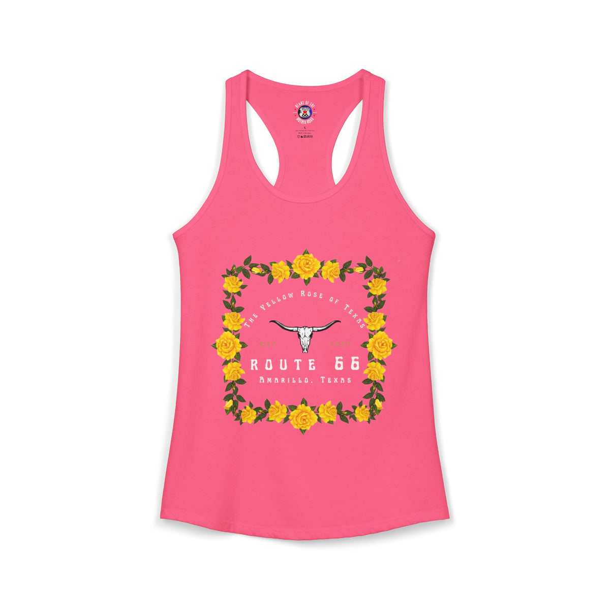 Yellow Rose of Texas Route 66 Women's Racerback Tank