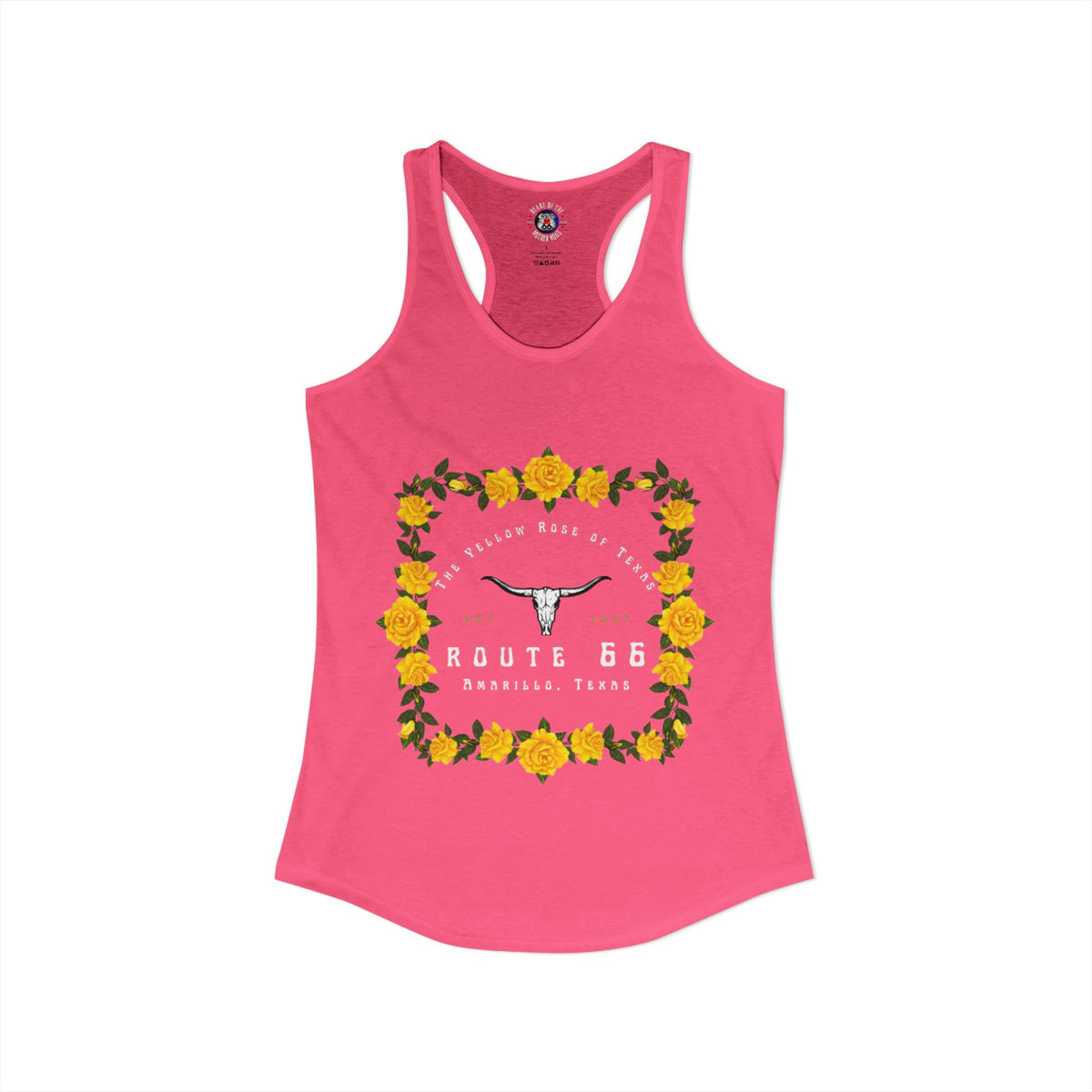 Yellow Rose of Texas Route 66 Women's Racerback Tank