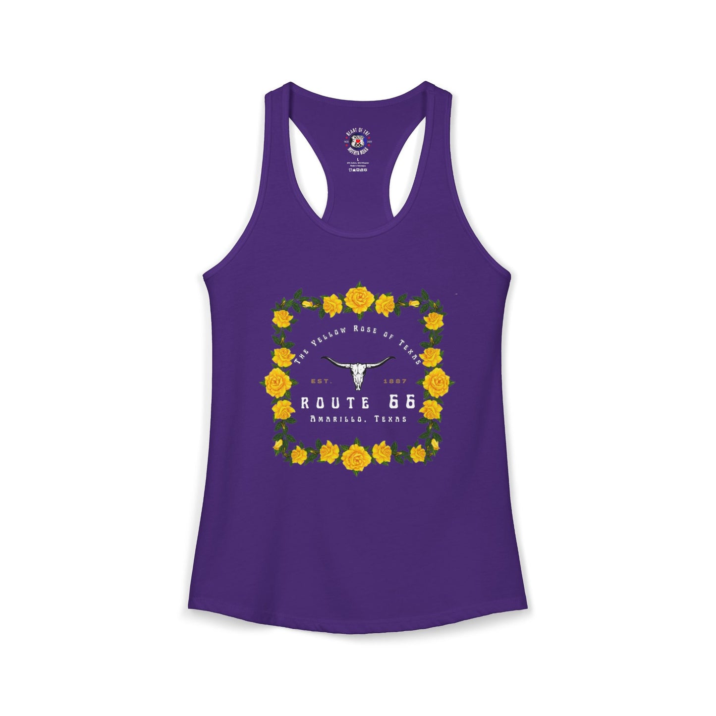 Yellow Rose of Texas Route 66 Women's Racerback Tank