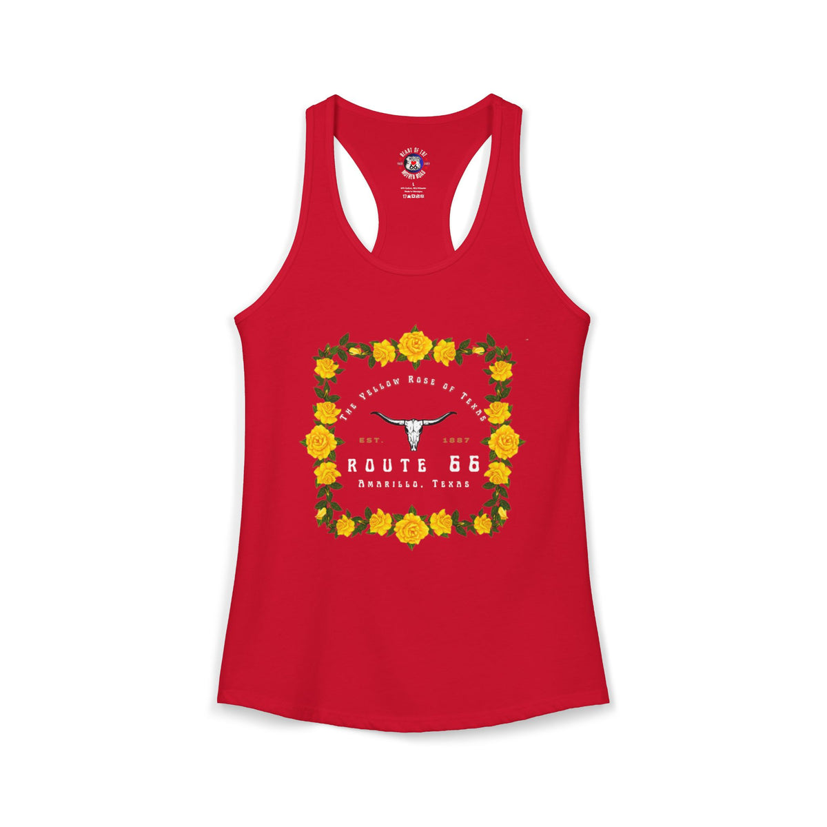 Yellow Rose of Texas Route 66 Women's Racerback Tank