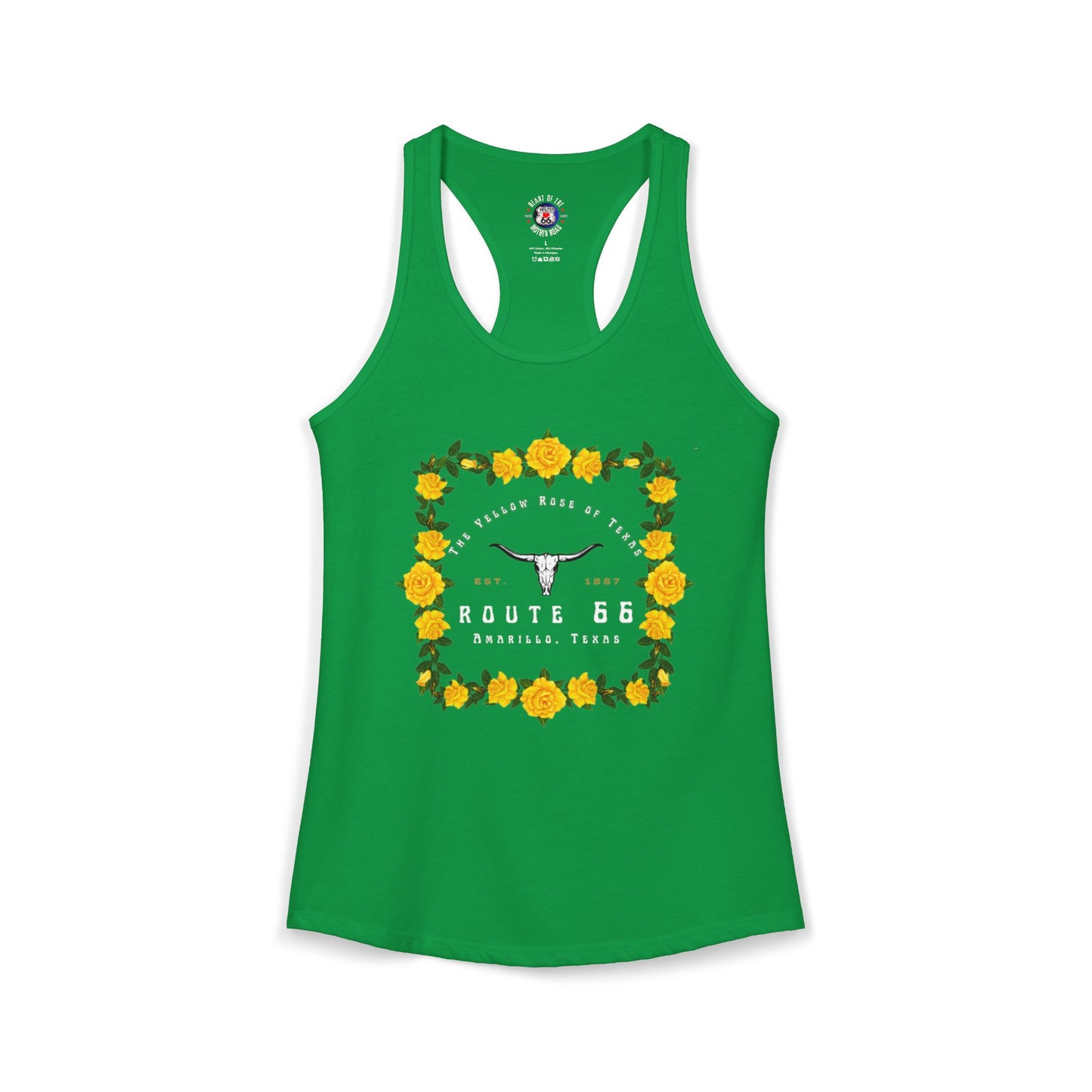 Yellow Rose of Texas Route 66 Women's Racerback Tank