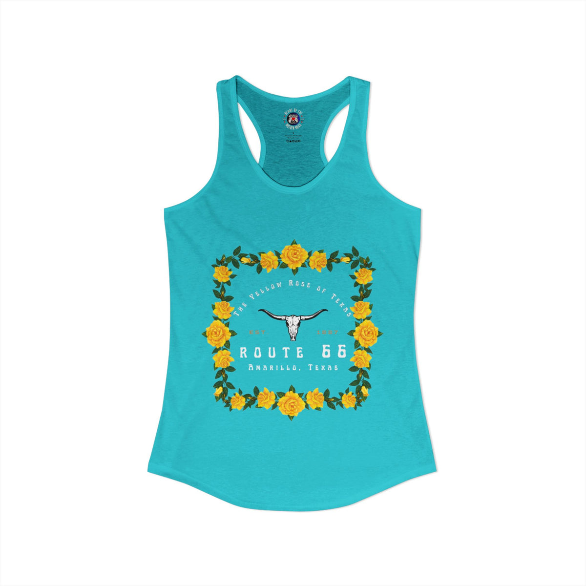 Yellow Rose of Texas Route 66 Women's Racerback Tank