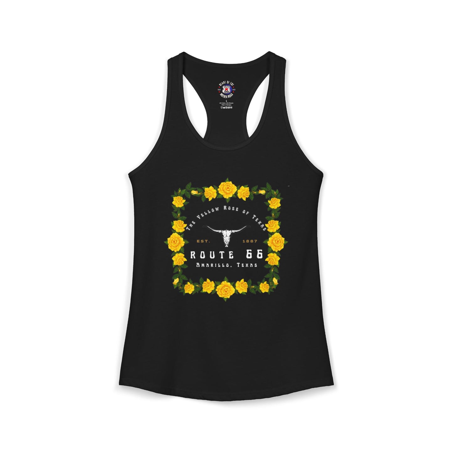 Yellow Rose of Texas Route 66 Women's Racerback Tank
