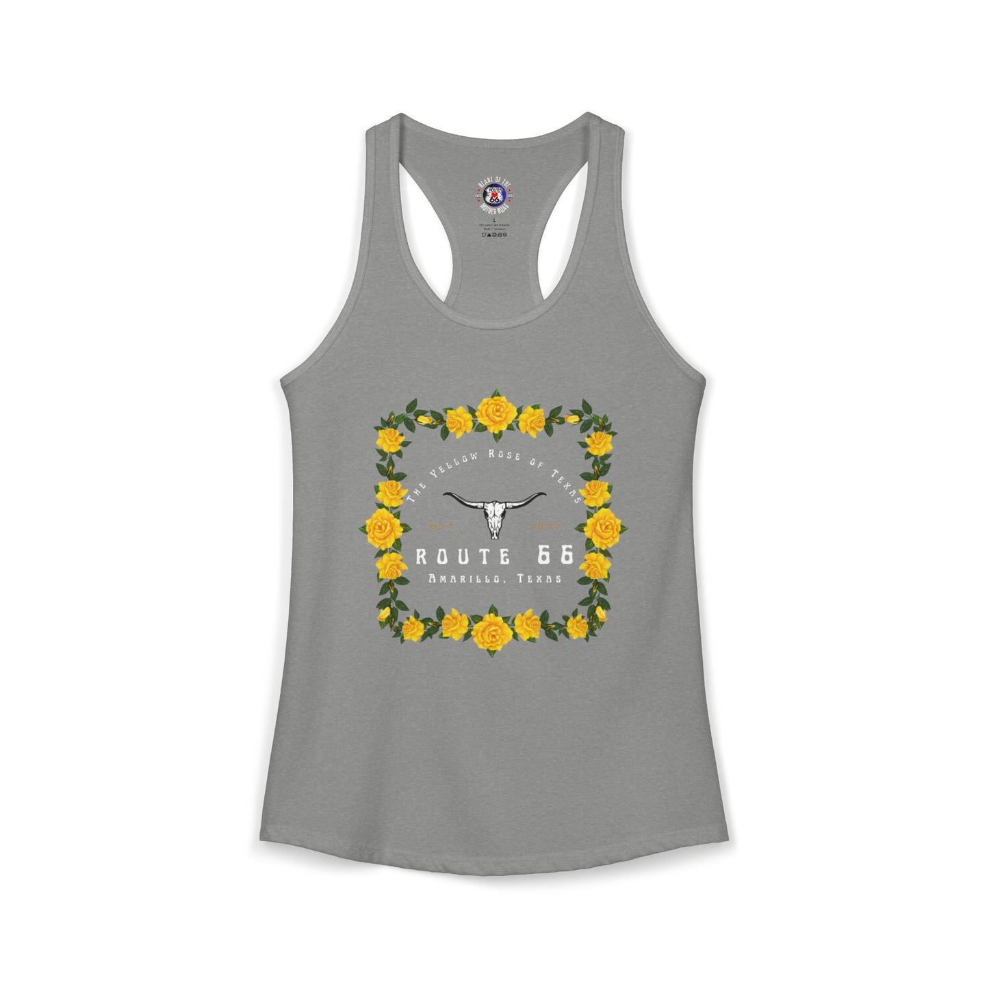 Yellow Rose of Texas Route 66 Women's Racerback Tank