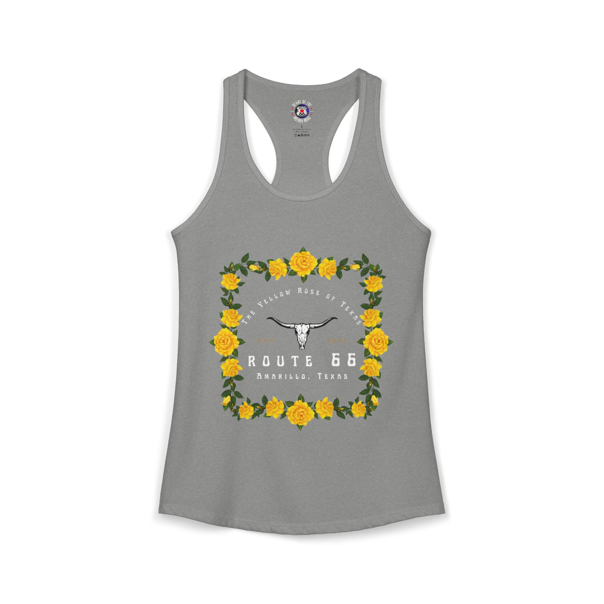 Yellow Rose of Texas Route 66 Women's Racerback Tank
