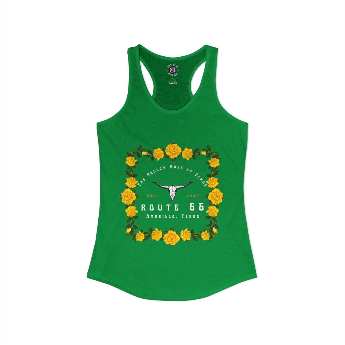 Yellow Rose of Texas Route 66 Women's Racerback Tank