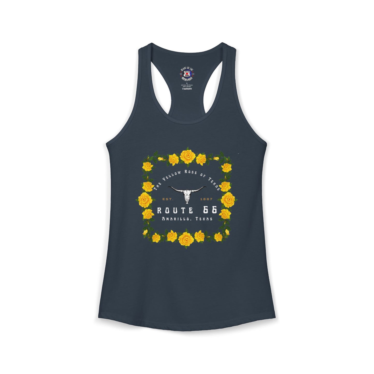 Yellow Rose of Texas Route 66 Women's Racerback Tank