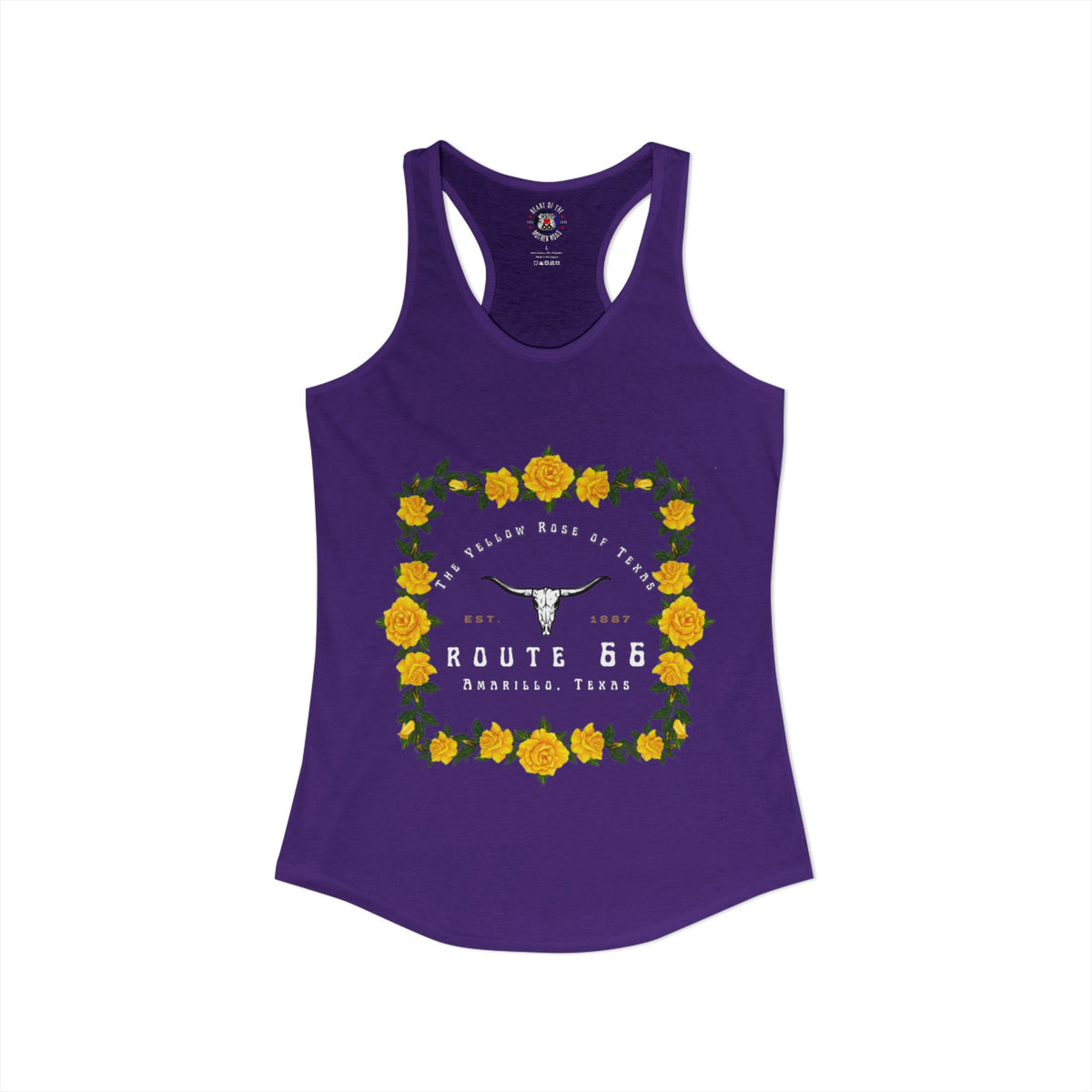 Yellow Rose of Texas Route 66 Women's Racerback Tank