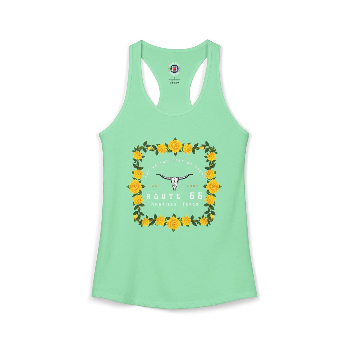 Yellow Rose of Texas Route 66 Women's Racerback Tank
