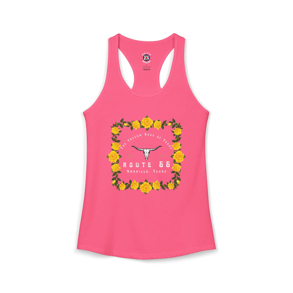 Yellow Rose of Texas Route 66 Women's Racerback Tank