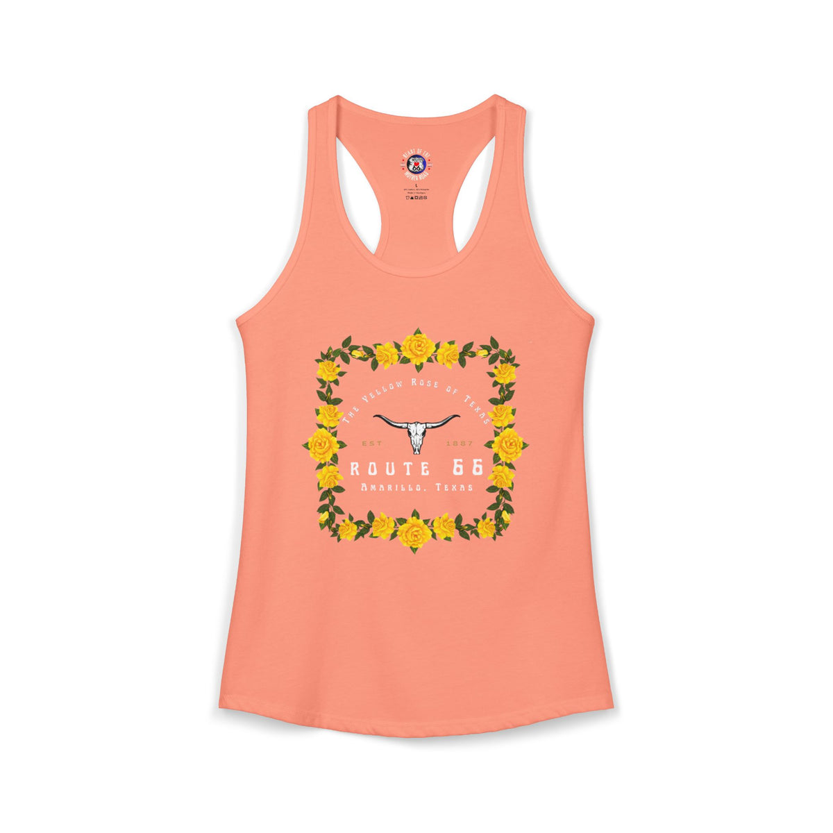 Yellow Rose of Texas Route 66 Women's Racerback Tank