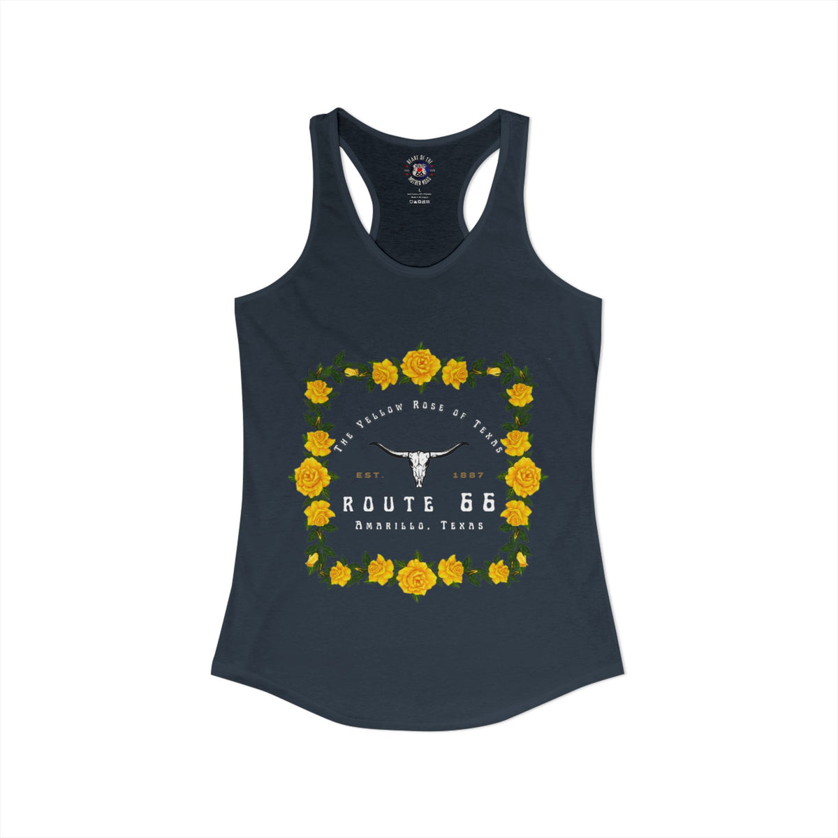 Yellow Rose of Texas Route 66 Women's Racerback Tank