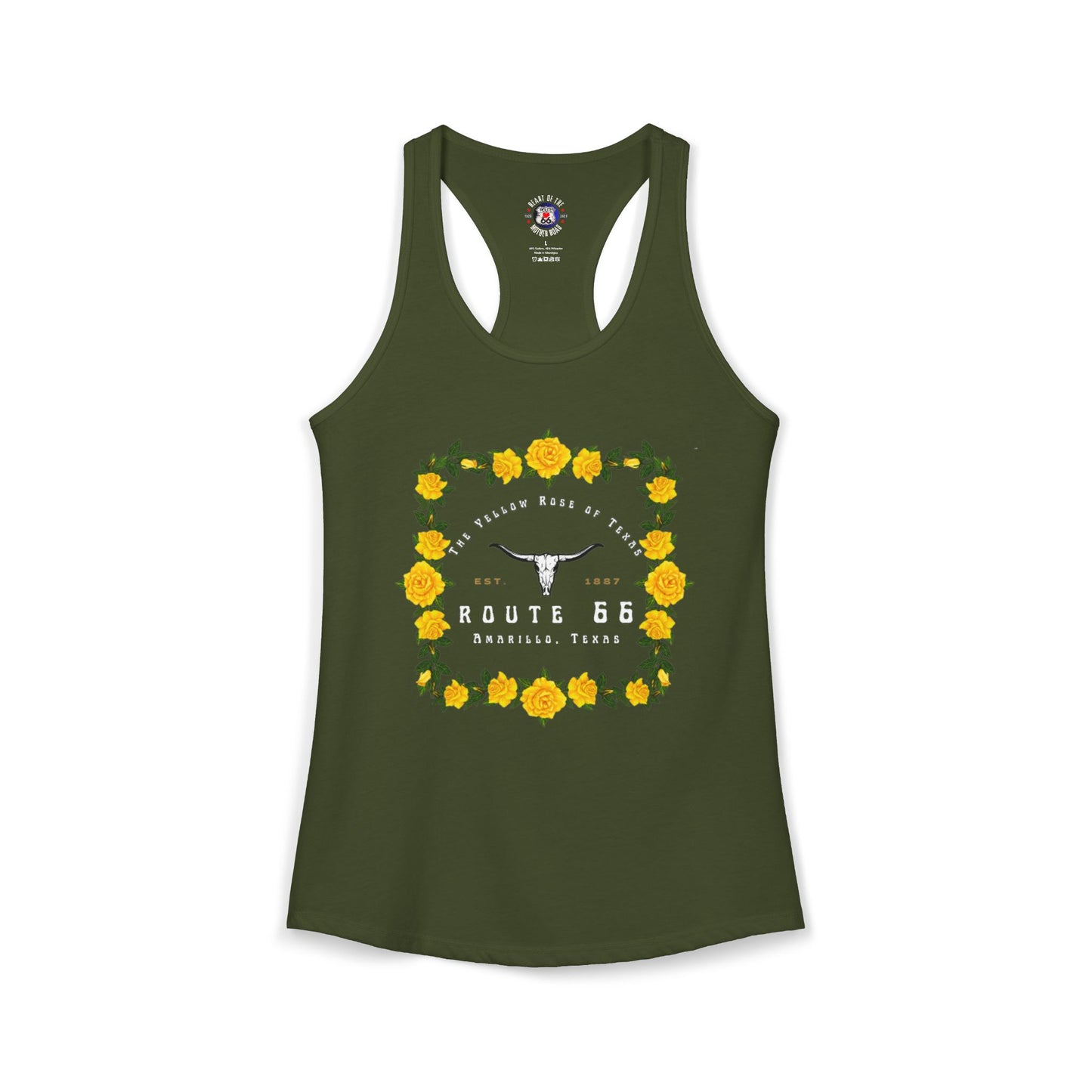 Yellow Rose of Texas Route 66 Women's Racerback Tank