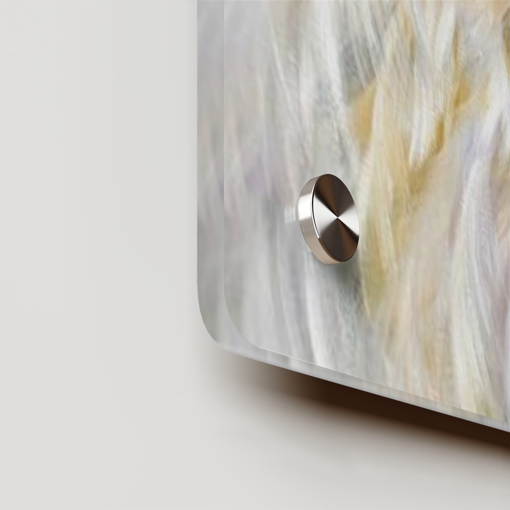 Route 66 bald eagle acrylic print - close up of metal button.