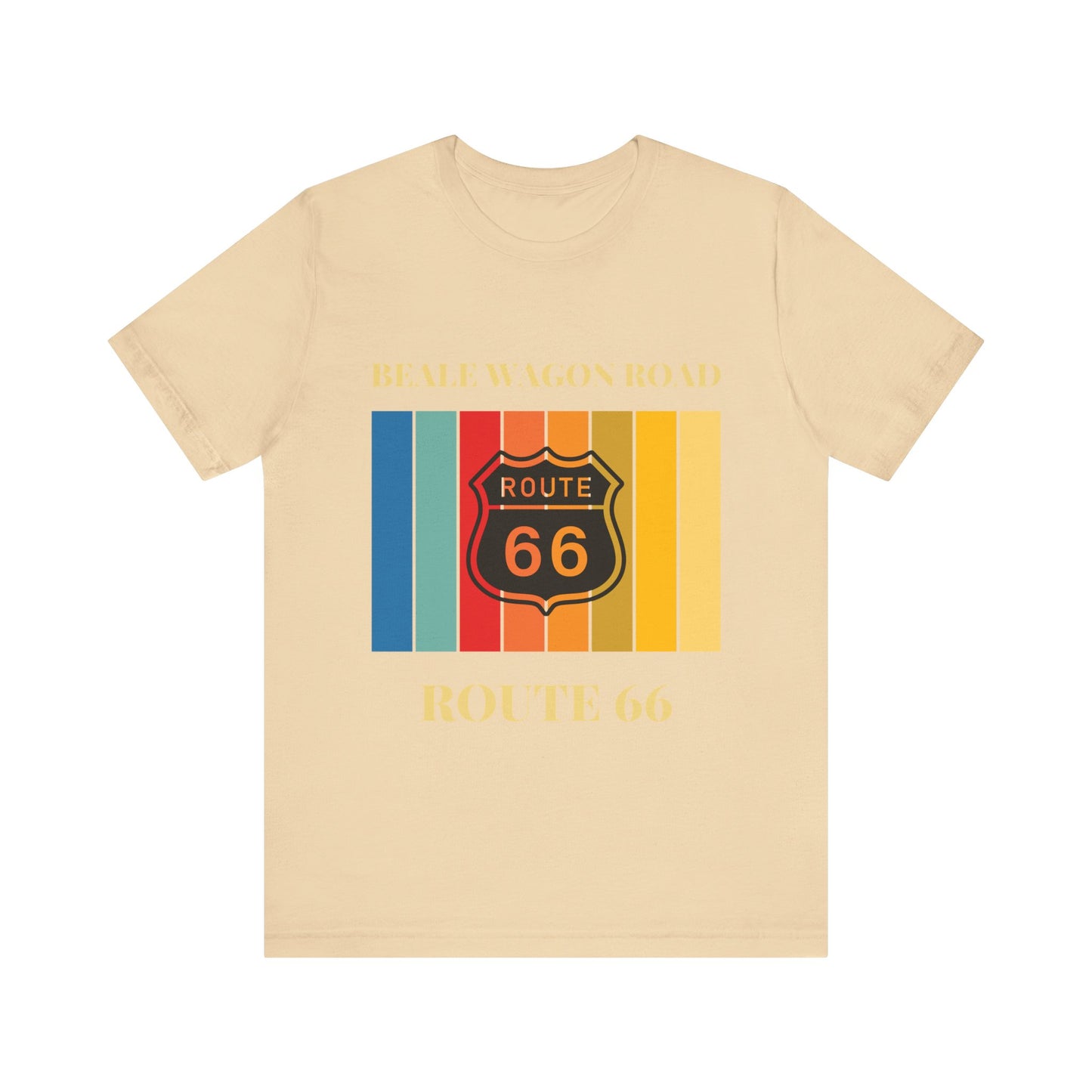Soft cream retro unisex jersey tee with Beale Wagon Road design