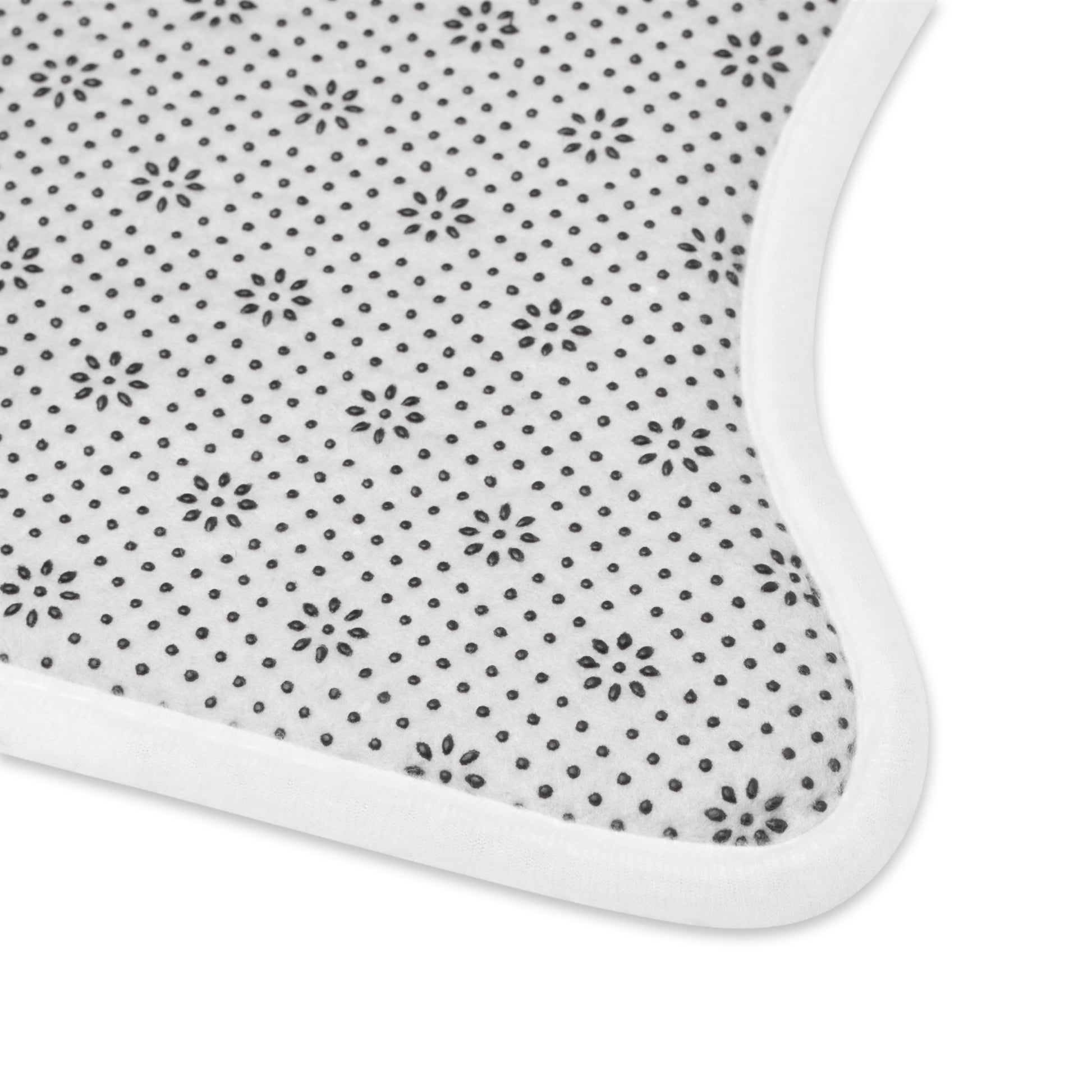 Anti-slip backing detail of Route 66 pet feeding mat, both durable and stylish. 